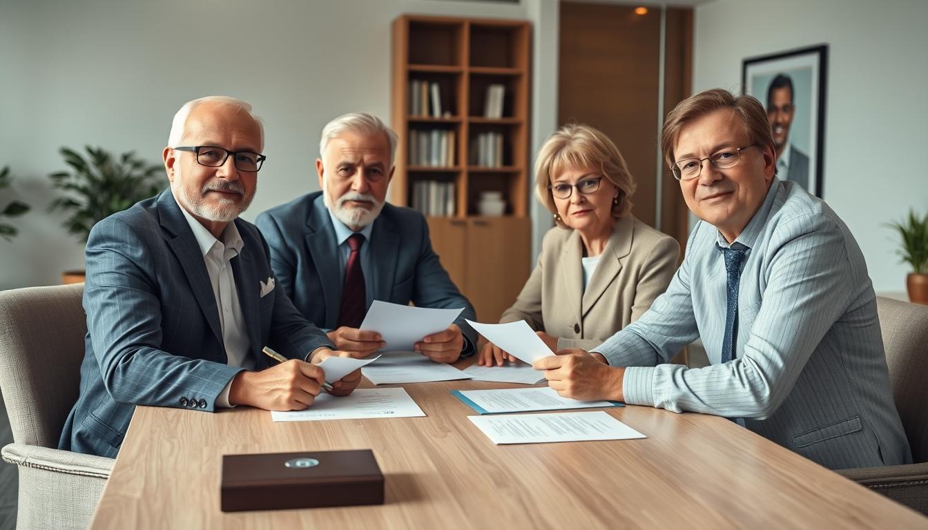 Senior legal team and family support