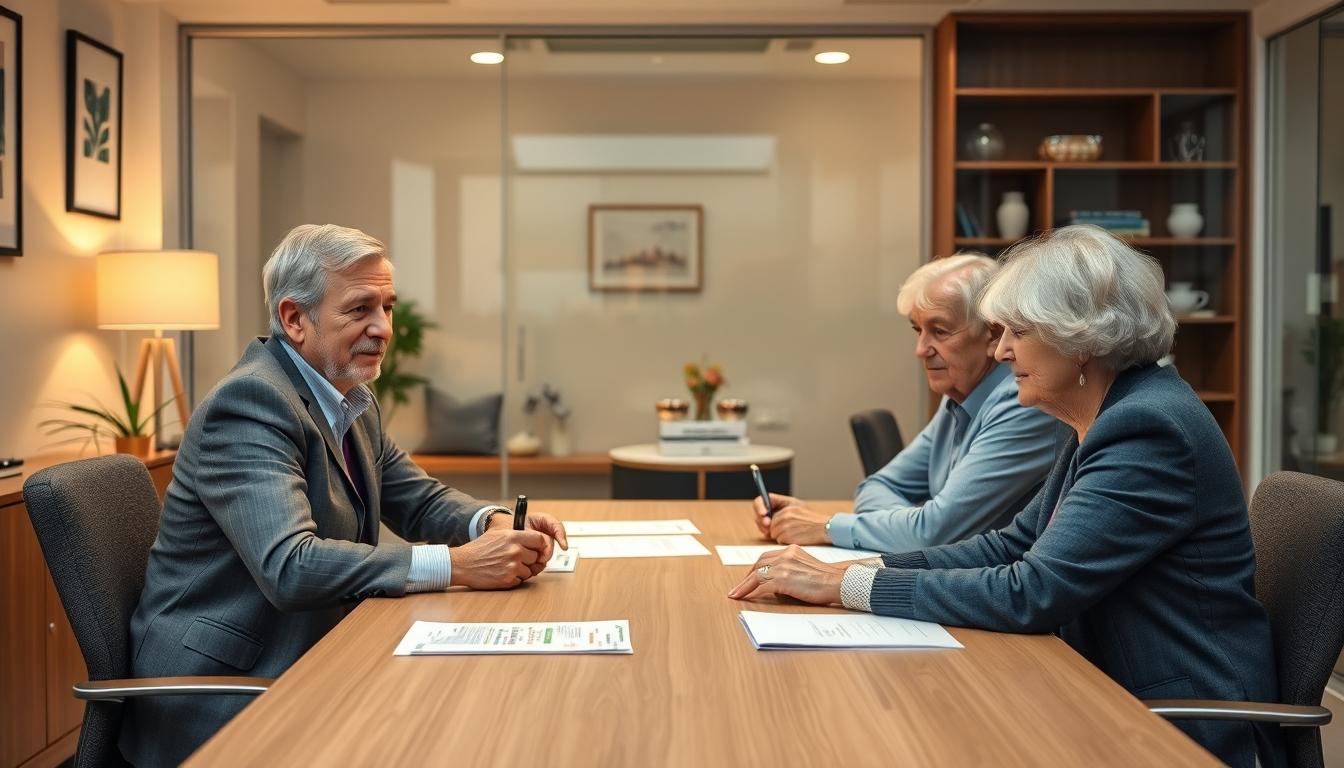 Family reviewing legal documents